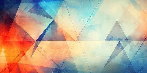 Triangle based soft color abstract background. Composition of triangles with an artistic feel. Square format.