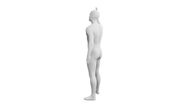 Man Standing and Waving. 3D Model. 360 Degrees rotation (turntable). Isolated