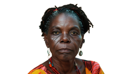 Portrait of the typical african woman .