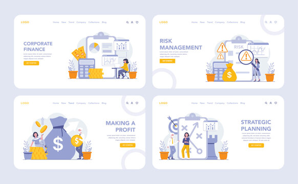 Strategic Management and Finance concept. Flat vector illustration.