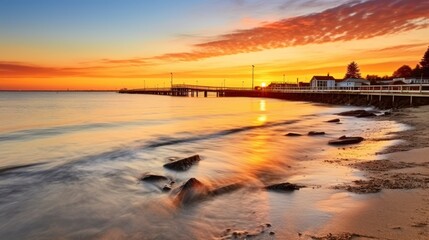 The Warm Glow of Sunrise Bathing the Baltic Sea