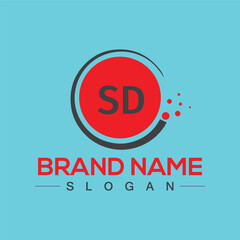 Creative monogram SD letter logo design for company branding