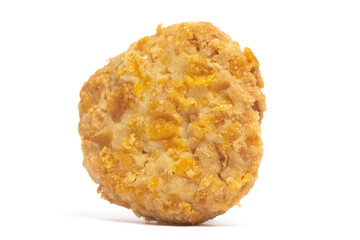 Cornflakes cookies front view isolated on white background clipping path