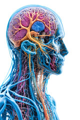 Medical image of the nervous network of the human body
