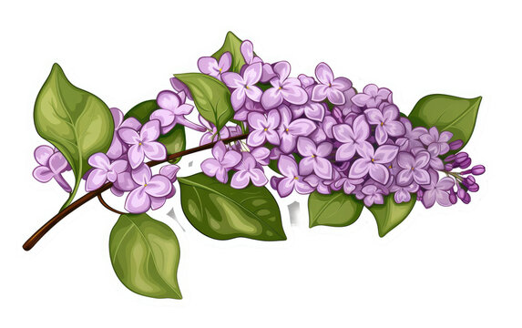 Sticker of Lilac Branch isolated on transparent Background