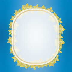 the frame for a greeting card or invitation is decorated with gleaves of a garden plant. vector graphic for fabric, background or packaging.