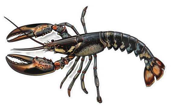 Sticker of the Lobster isolated on transparent Background
