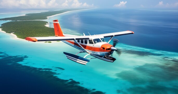 A Seaplane's Journey Over Idyllic Islands in a Quest for Vacation Bliss