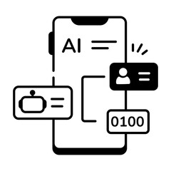  AI and VR Technology Linear Icons