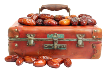 date fruit on a Suitcase, PNG transparent object
