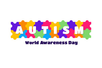 Fototapeta premium Vector illustration on the theme of World Autism awareness day observed each year on April 2nd