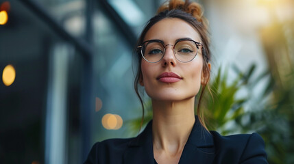 Confident businesswoman making impactful decisions, ensuring the success of her endeavors