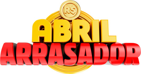 logotipo ofertas de abril, promocao de supermercado, descontos varejo 3d