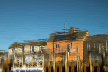 Houses reflected on the water