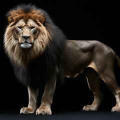 Obraz premium lion on a black background