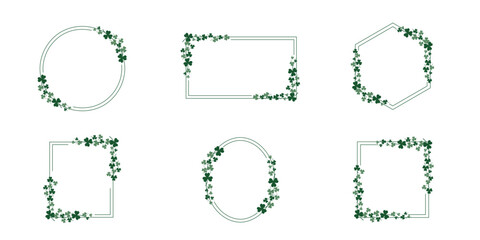 Set of Clover frame illustration for st Patrick's day