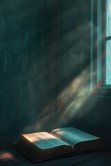 Light shining on a Bible
