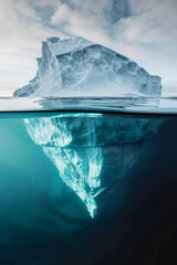 A giant iceberg on the sea