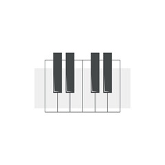 vector logo piano design flat simple lines.