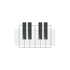 vector logo piano design flat simple lines.