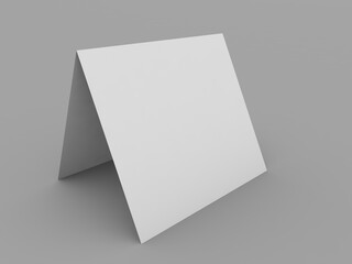 Blank advertising stand mockup on gray background. 3d render illustration.
