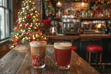 Barista's holiday special, festive coffee bringing cheer and cafe in the seasonal spirit