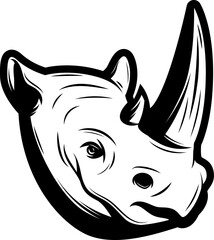 rhino head logo icon vector illustration template