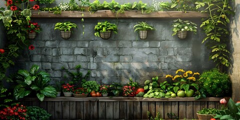 Fototapeta na wymiar Indoor Garden Oasis Rustic Realism and Inspired Design, This image would be perfect for showcasing modern indoor garden designs,