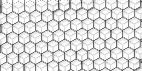 Background sunken hexagons. Soft White and Grey Gradient Hexagon Pattern Background for Business Web Design Print Presentation.