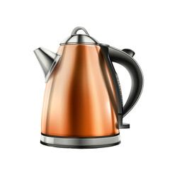 Copper and Silver Electric Kettle, Transparent Background, Cut Out