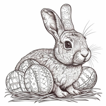 Osterhase Zeichenvorlage Vorlage ausmalen