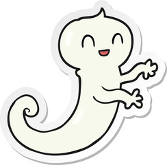 sticker of a cartoon ghost