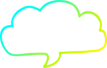 cold gradient line drawing cartoon cloud speech bubble