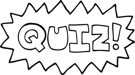 line drawing cartoon quiz sign