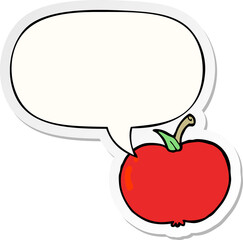 cartoon apple and speech bubble sticker
