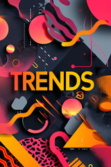 A poster with text TRENDS