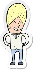 sticker of a cartoon happy man