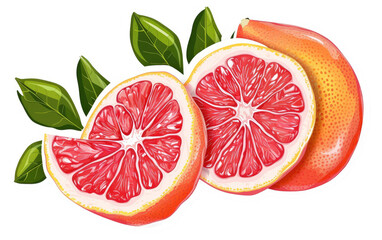 Pomelo sticker isolated on transparent Background