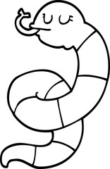 line drawing cartoon snake coiled