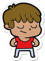 Fototapeta premium sticker of a cartoon happy boy