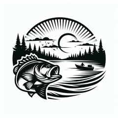 Fototapeta premium Big bass fish logo