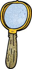 cartoon doodle magnifying glass