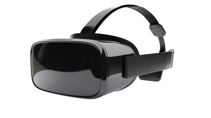 Modern Black Virtual Reality Headset, Transparent Background, Cut Out