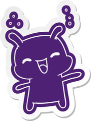 cartoon sticker kawaii cute happy alien