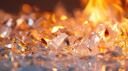 broken diamond glass creates an attractive sparkle - obrazy, fototapety, plakaty