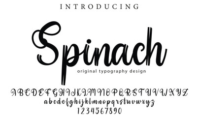 Spinach Font Stylish brush painted an uppercase vector letters, alphabet, typeface