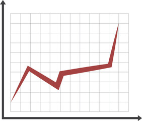 Obraz premium Business Graph Showing Growth. X Y Axis Cartesian Coordinate Plane. The report, Presentation, Data and Infographic. Vector Illustration Design. Transparent Background. 
