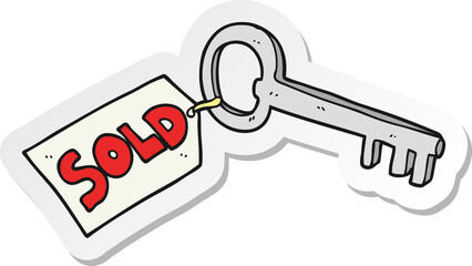 sticker of a cartoon new house key