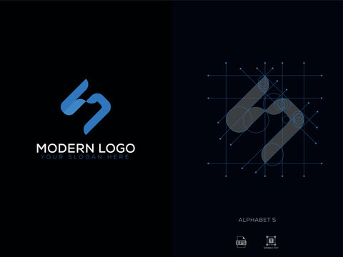 Alphabet S Modern letter logo 