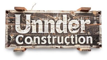 Design a 3D, vintage-style "Under Construction" sign 